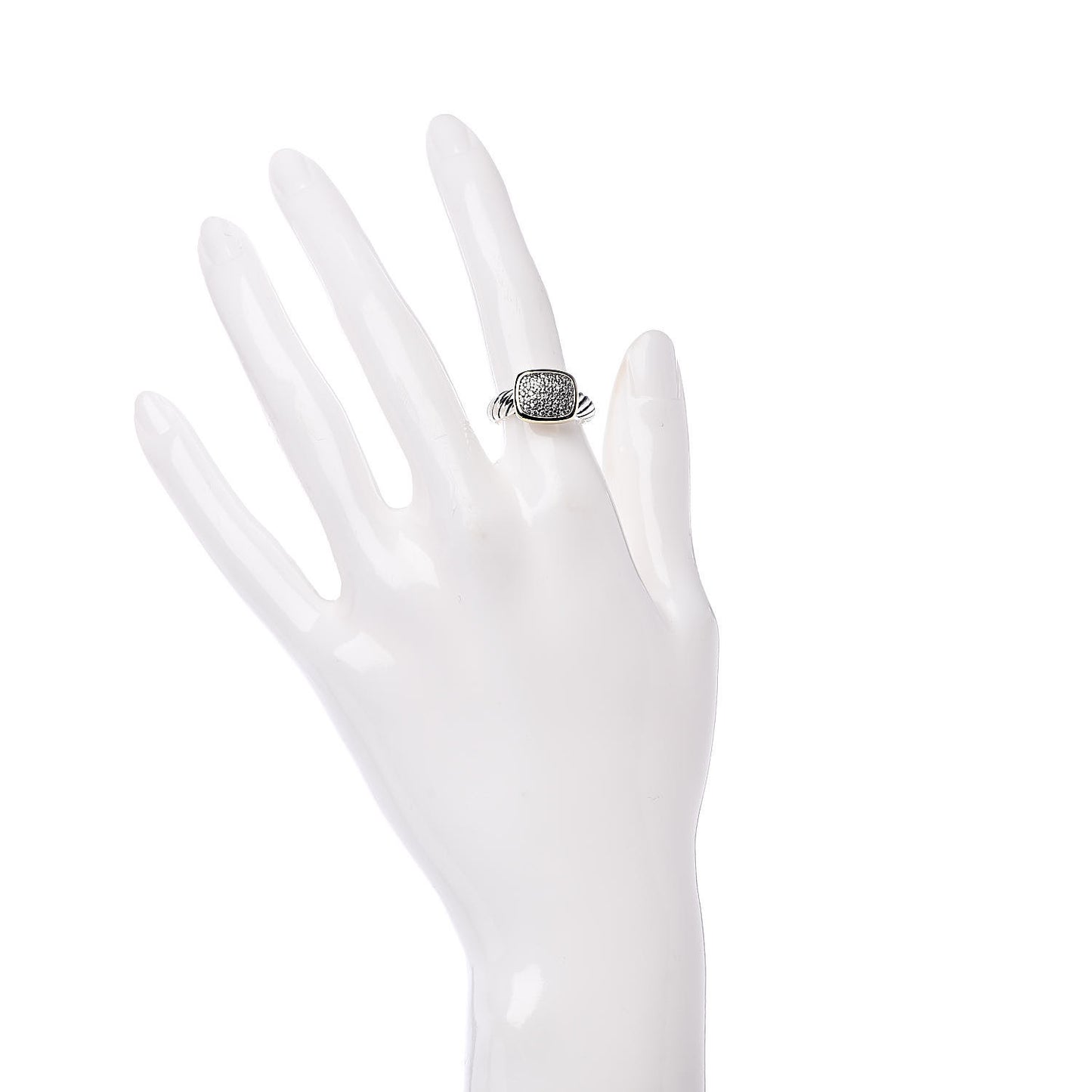 Sterling Silver 18K Yellow Gold Diamond 10mm Noblesse Ring 49 5