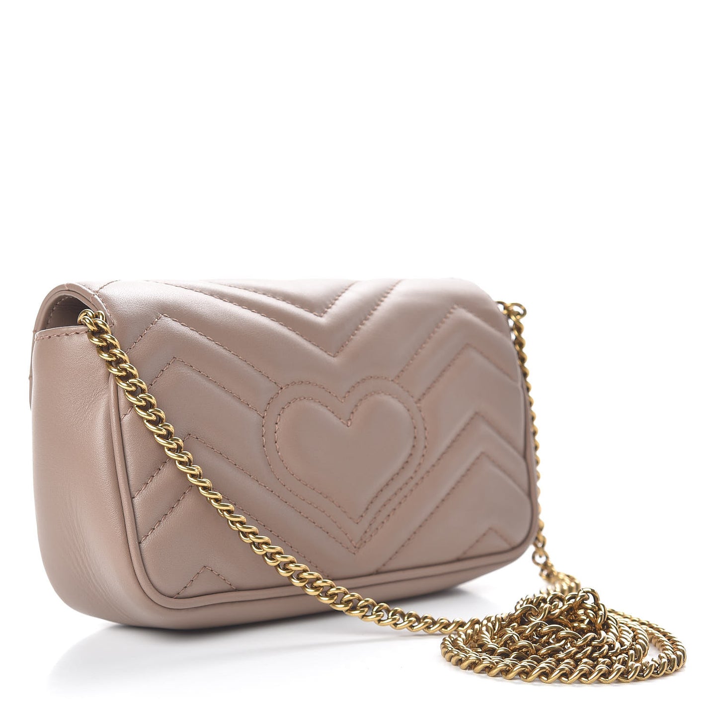 Calfskin Matelasse Super Mini GG Marmont Shoulder Bag Porcelain Rose