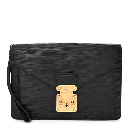 Louis Vuitton Epi Pochette Sellier Dragonne Clutch Black 1 of 15