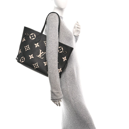 Louis Vuitton Empreinte Monogram Giant Neverfull MM Black Beige 2 of 10