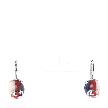 Gucci Resin Web Drop Earrings Blue Red 1 of 6