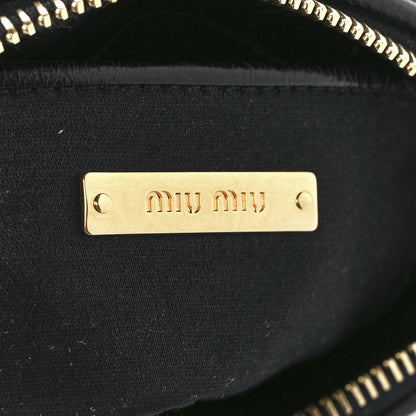 Miu Miu Vitello Shine Quilted Pochette Black 6 of 10