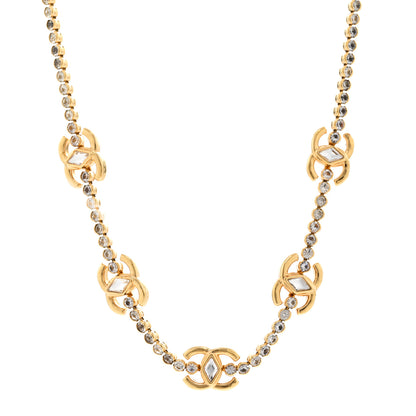 Chanel Metal Crystal CC Marquise Choker Gold 1 of 6