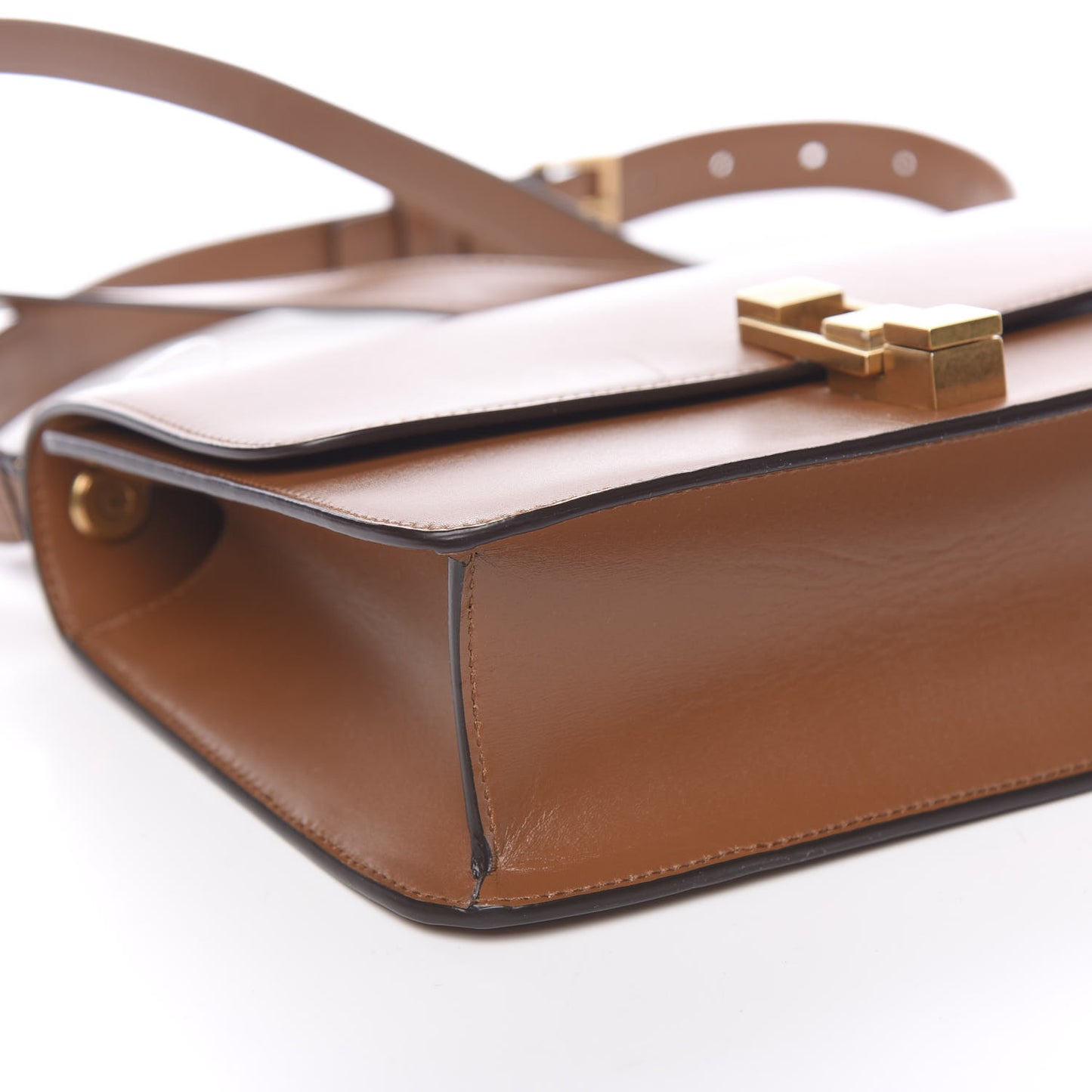 Smooth Calfskin Carre Satchel Brown