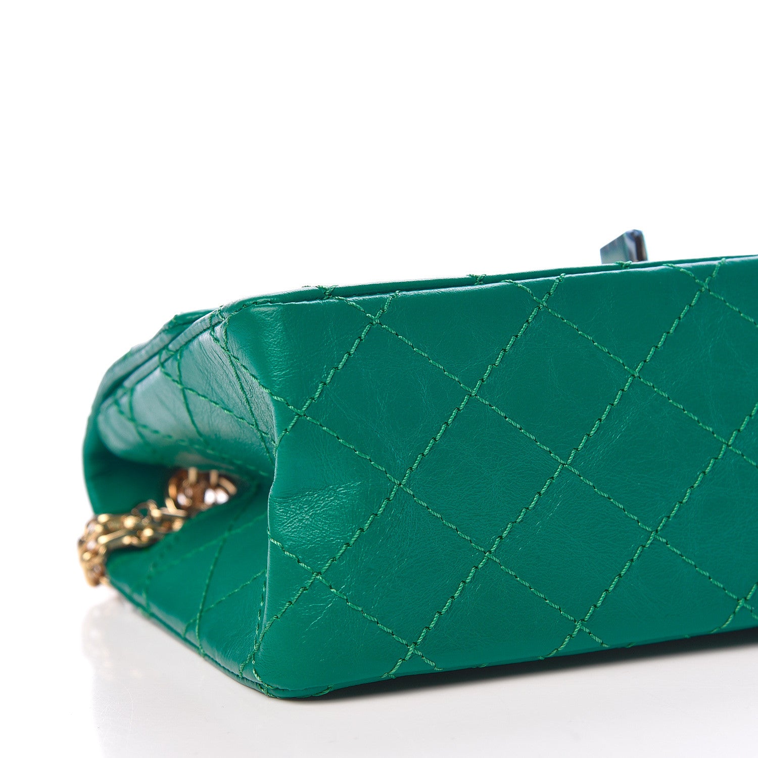 Chanel Metallic Aged Calfskin Quilted 2.55 Reissue Mini Flap Green 6 of 9