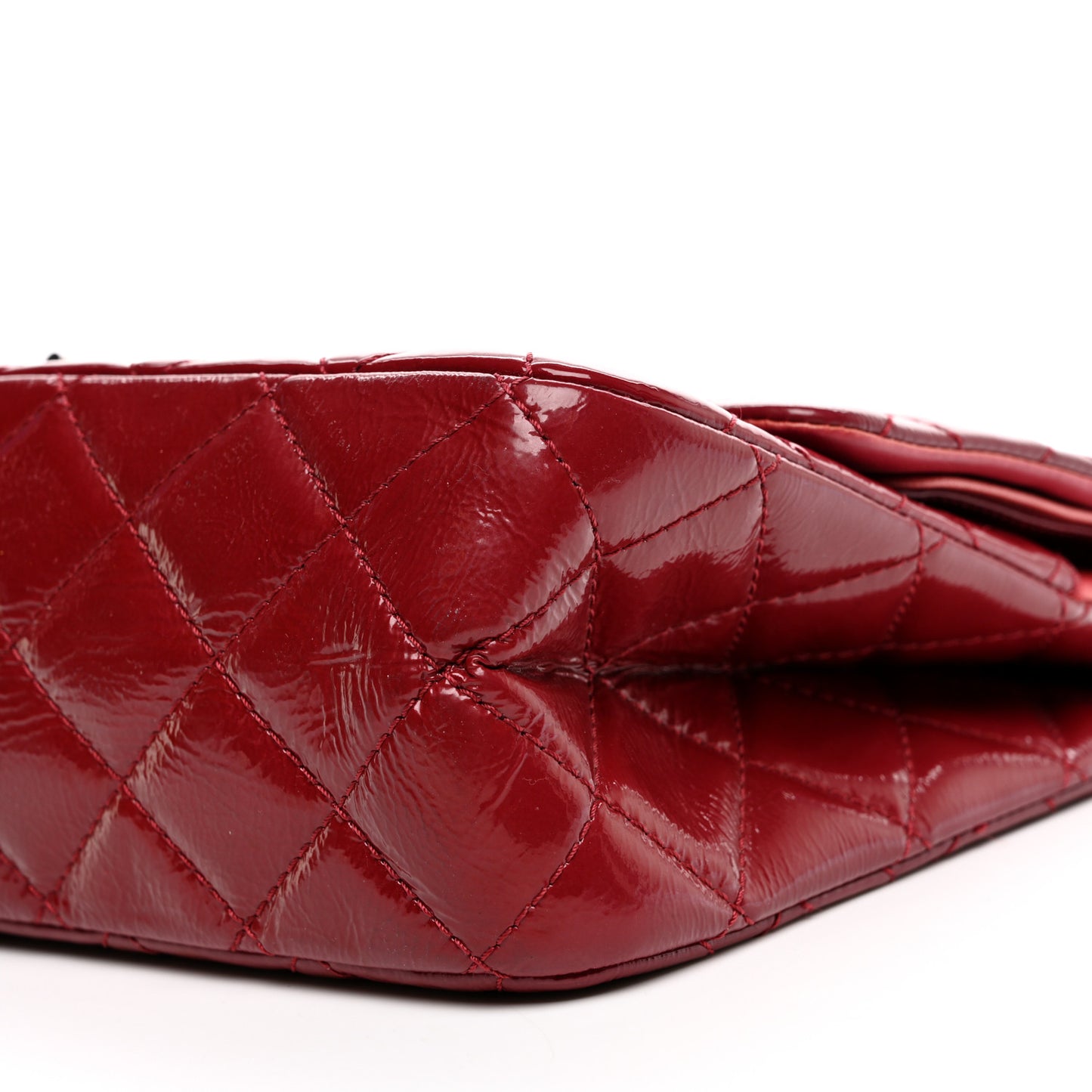 Aged Glazed Calfskin Quilted 2.55 Reissue 227 Flap Red