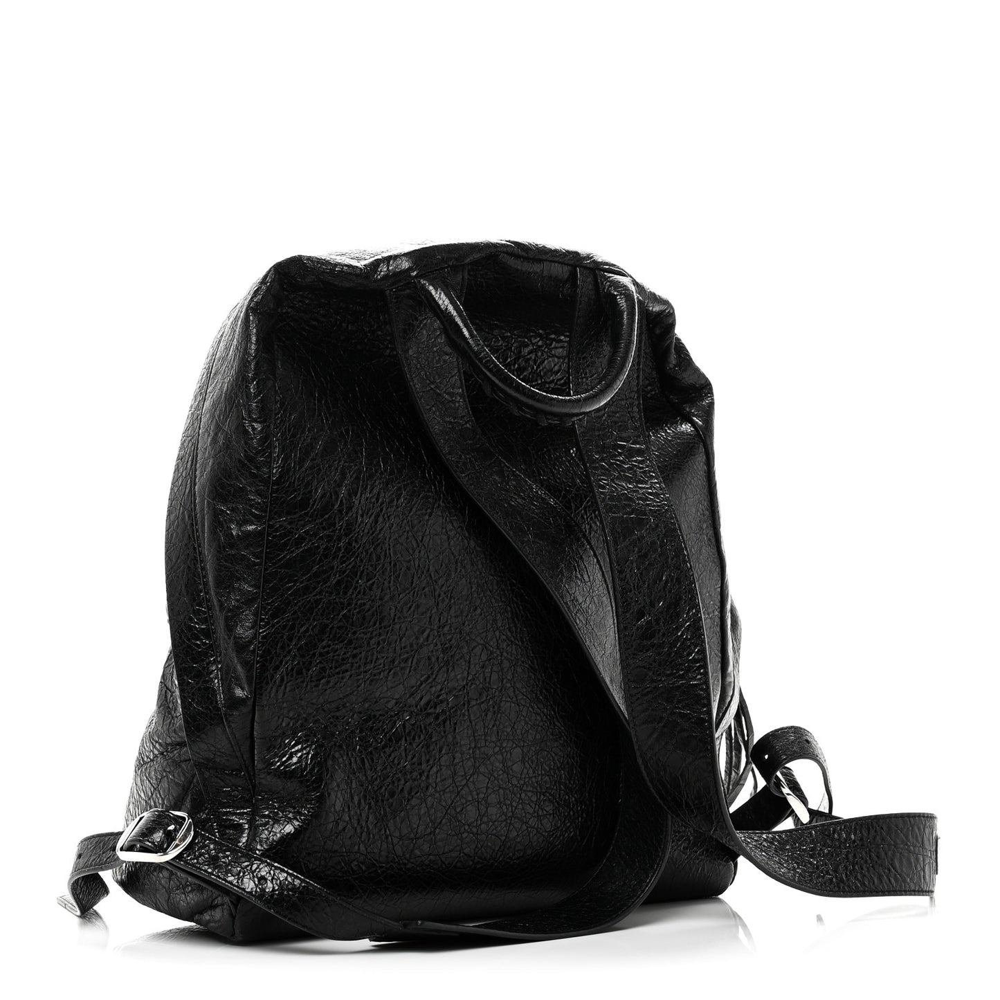 Agneau Classic Silver Hardware Backpack Black