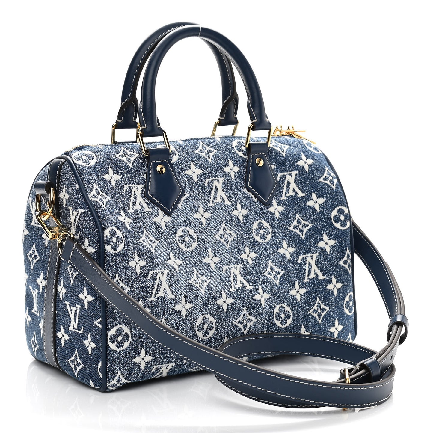 Monogram Jacquard Denim Speedy Bandouliere 25 Bleu