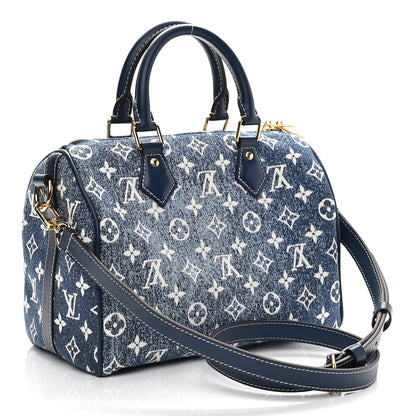 Louis Vuitton Monogram Jacquard Denim Speedy Bandouliere 25 Bleu 3 of 9