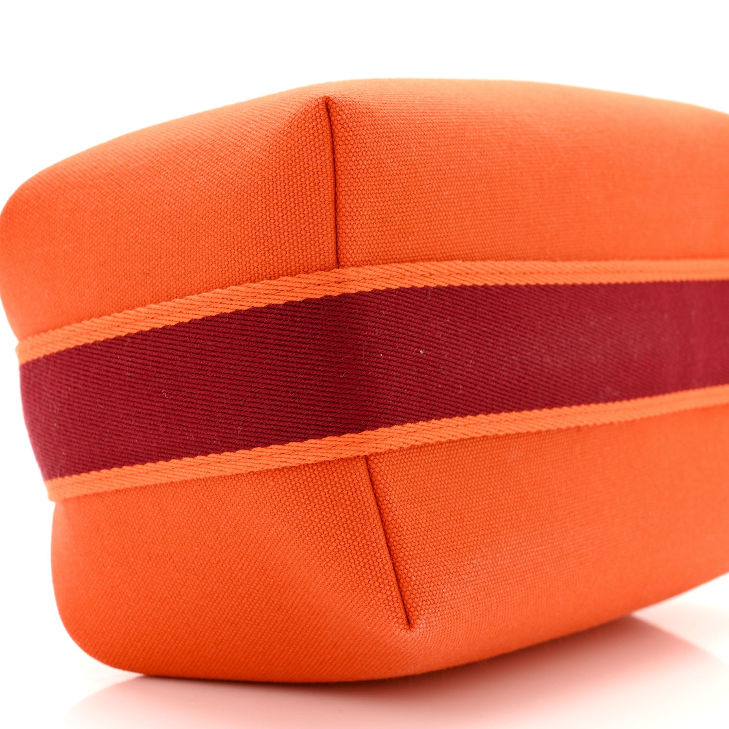 Hermes Canvas Small Bride-A-Brac Pouch Orange Burgundy 8 of 9