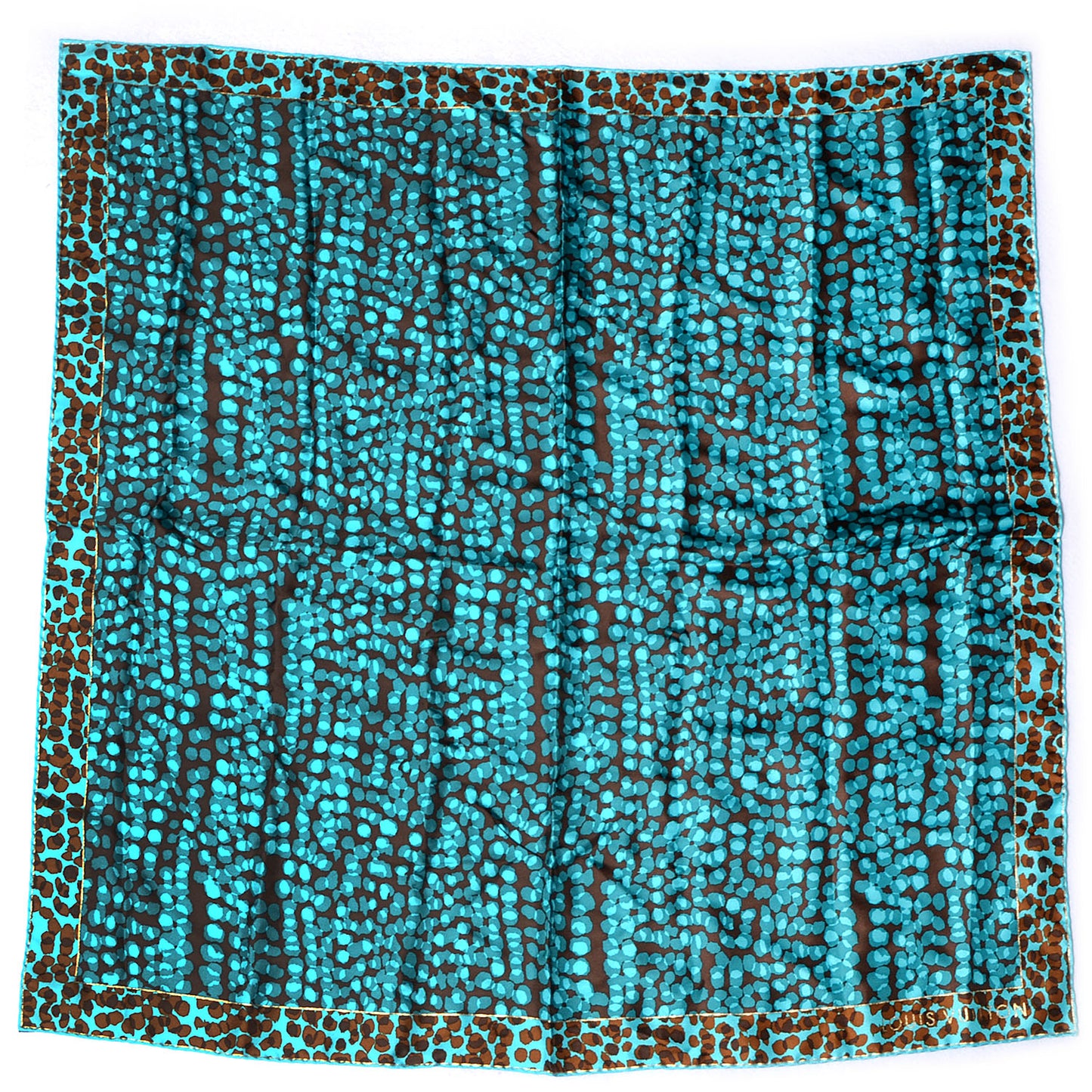Silk Carre Leopard Scarf Blue