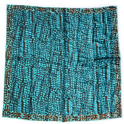 Louis Vuitton Silk Carre Leopard Scarf Blue 3 of 6