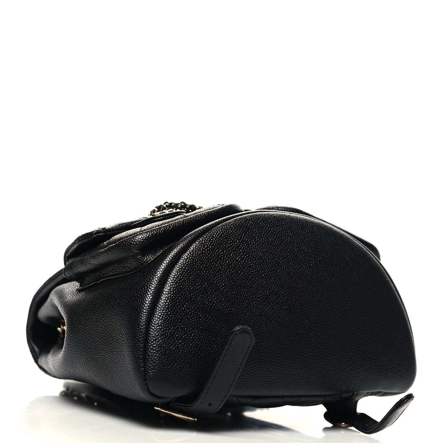 Chanel Shiny Caviar Quilted Medium Duma Pockets Drawstring Backpack Black 4 of 11