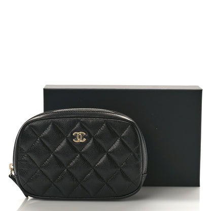 Chanel Caviar Quilted Small Curvy Pouch Cosmetic Case Black 10 of 10
