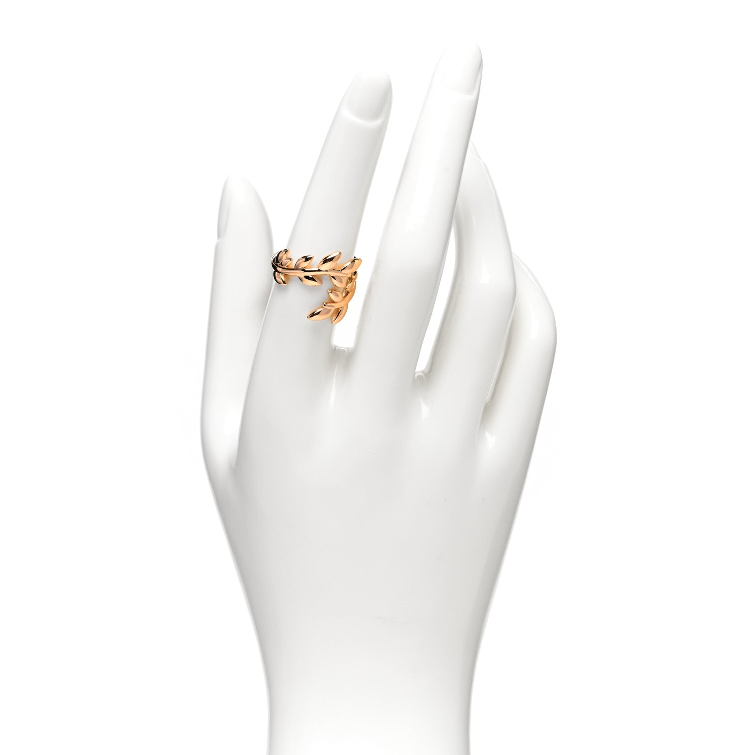 Tiffany 18K Yellow Gold Paloma Picasso Olive Leaf Bypass Ring 52 6 2 of 5