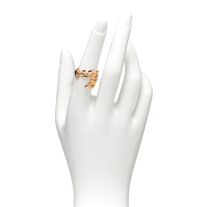 Tiffany 18K Yellow Gold Paloma Picasso Olive Leaf Bypass Ring 52 6 2 of 5