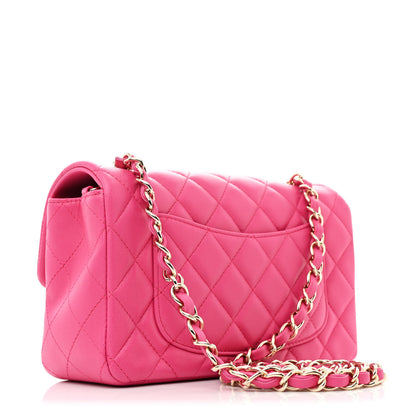 Chanel Lambskin Quilted Mini Rectangular Flap Pink 3 of 10