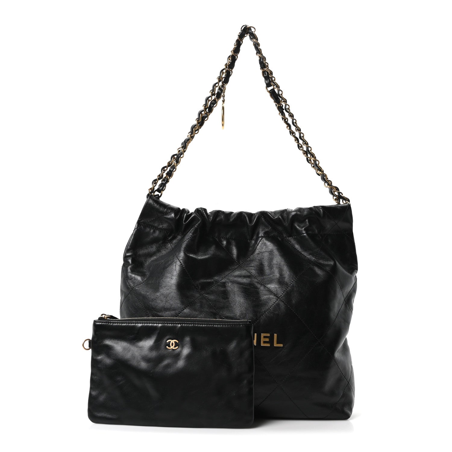 Chanel Shiny Calfskin Quilted Small Chanel 22 Black 1866480