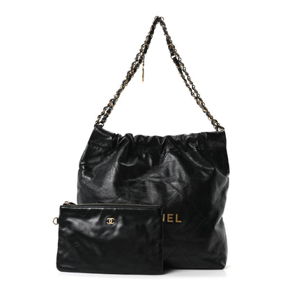 Chanel Shiny Calfskin Quilted Small Chanel 22 Black 3 of 11
