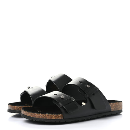 Saint Laurent Calfskin Jimmy Cross Slides 40 Black 3 of 10