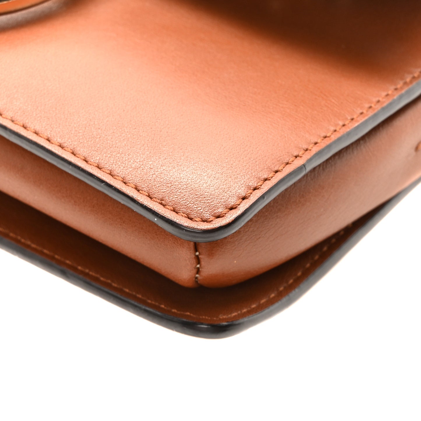 Suede Calfskin Small Faye Shoulder Bag Tobacco