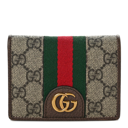 Gucci X DISNEY GG Supreme Monogram Web Three Little Pigs Ophidia Card Case Wallet Beige New Acero 1 of 6