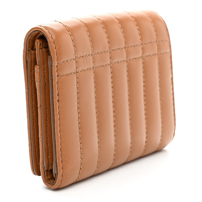 Burberry Lambskin Quilted Small Lola Folding Wallet Maple Brown 3 of 13