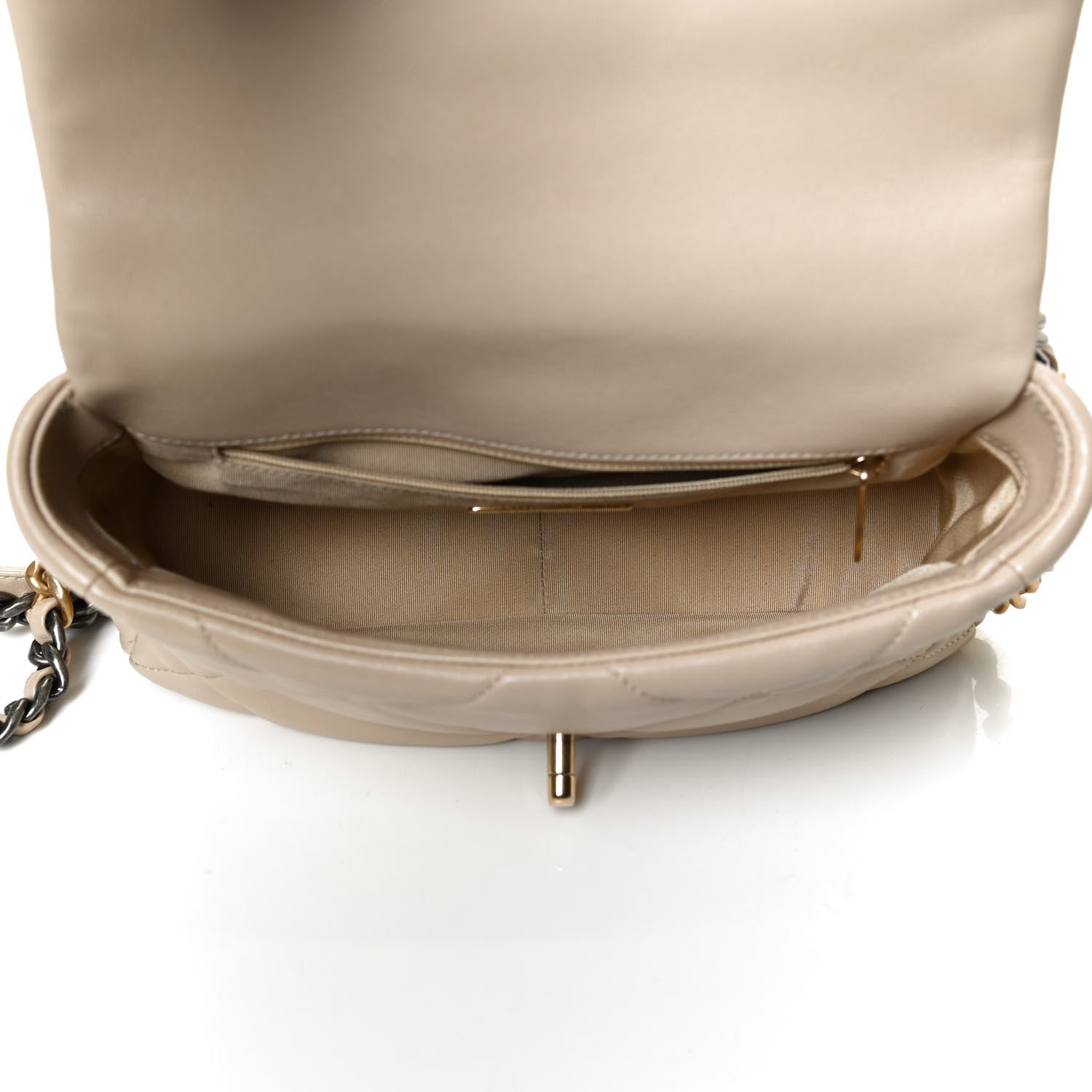 Chanel Lambskin Quilted Medium Chanel 19 Flap Light Beige 5 of 12