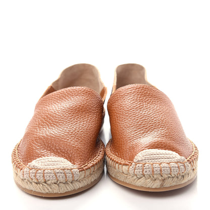 Valentino Garavani Grained Calfskin Feather Strap Espadrilles 36 Tan 5 of 10