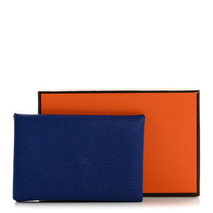 Hermes Chevre Chamkila Calvi Card Case Bleu Electrique 11 of 11