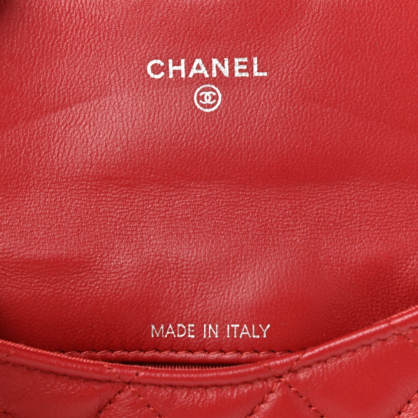 Lambskin Quilted Coin Purse Red