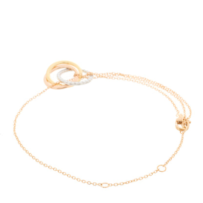 Cartier 18K Pink Yellow White Gold Diamond Trinity Bracelet 2 of 5