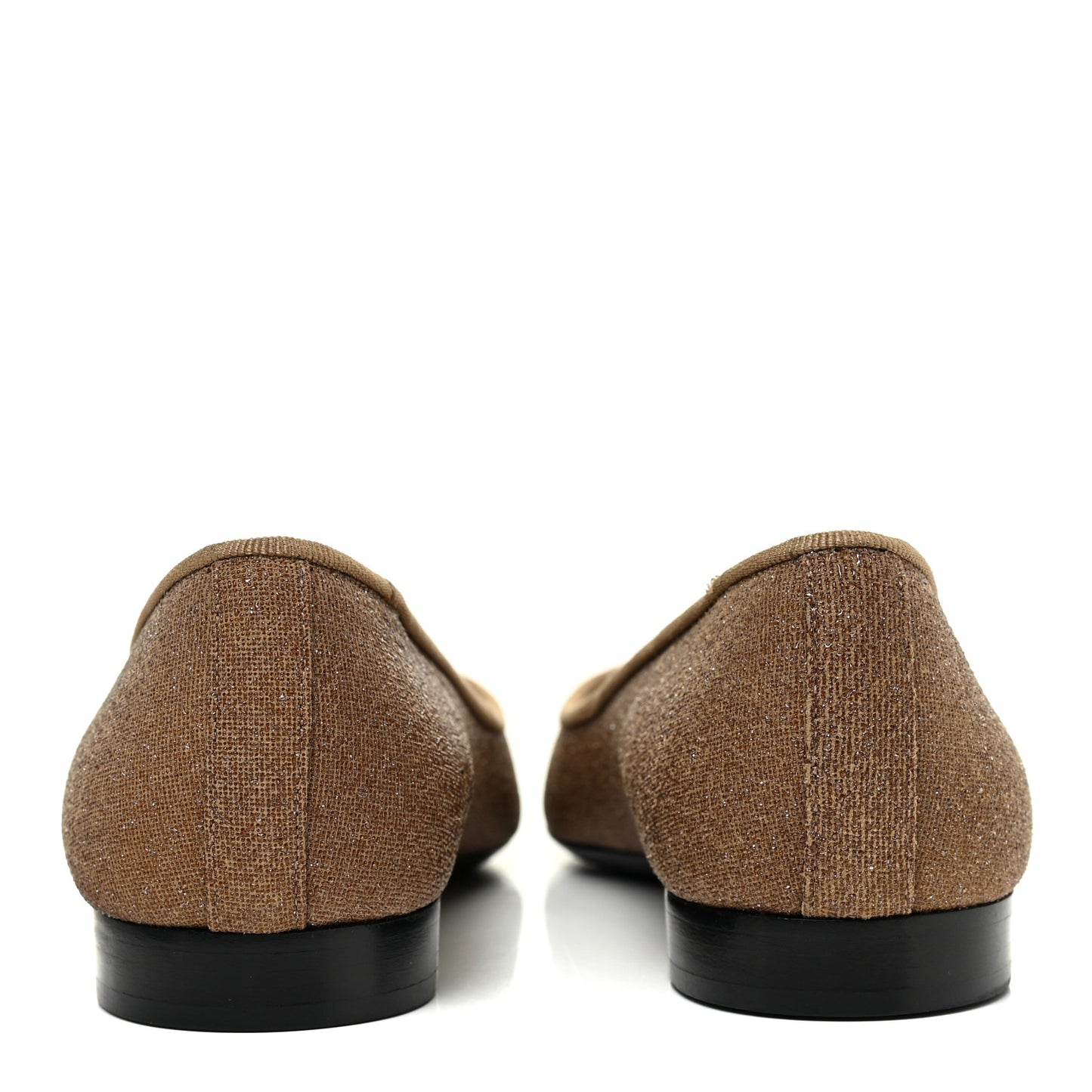 Iridescent Fabric Cap Toe Ballerina Flats 37 Brown Black