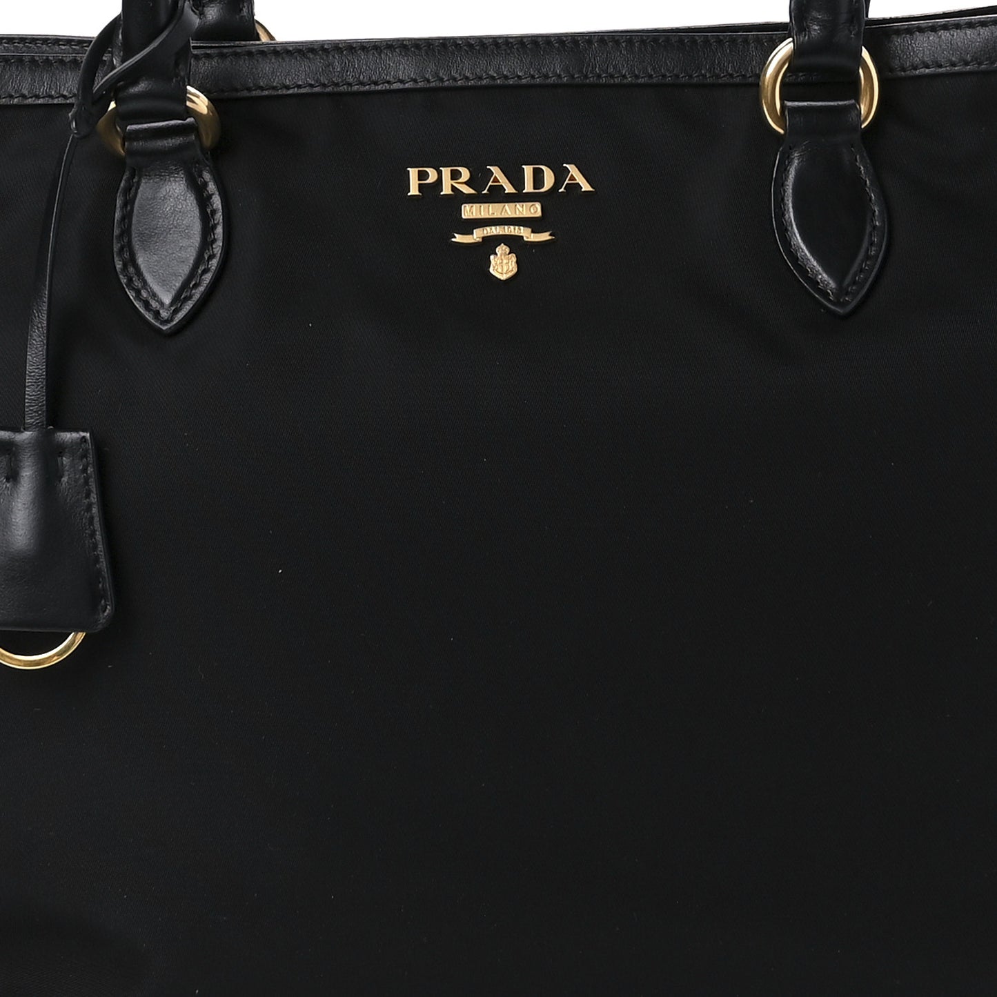 Tessuto Nylon Soft Calf Shopping Tote Black