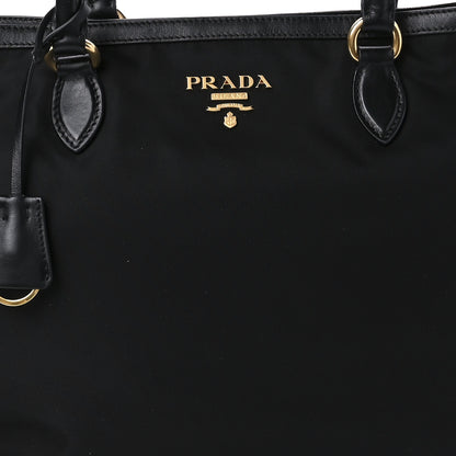 Prada Tessuto Nylon Soft Calf Shopping Tote Black 7 of 8