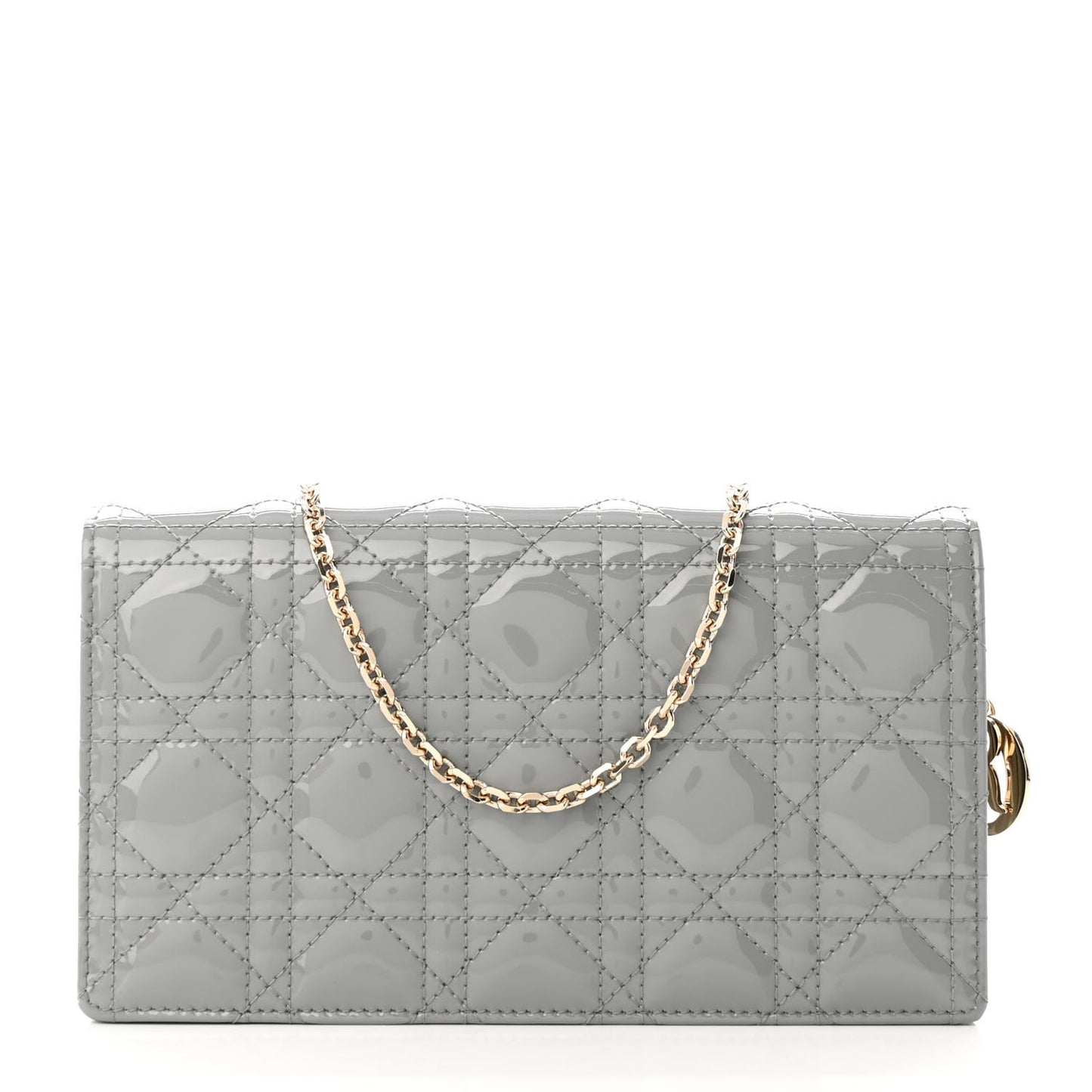 Patent Cannage Lady Dior Convertible Clutch Grey