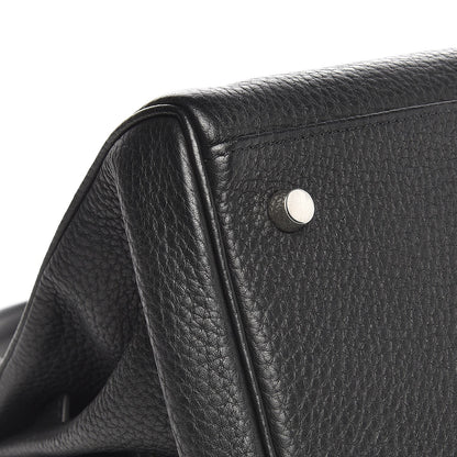 Hermes Taurillon Clemence Shoulder Kelly 40 Black 29 of 29