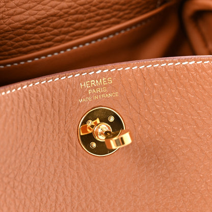 Hermes Taurillon Clemence Mini Lindy 20 Gold 6 of 13