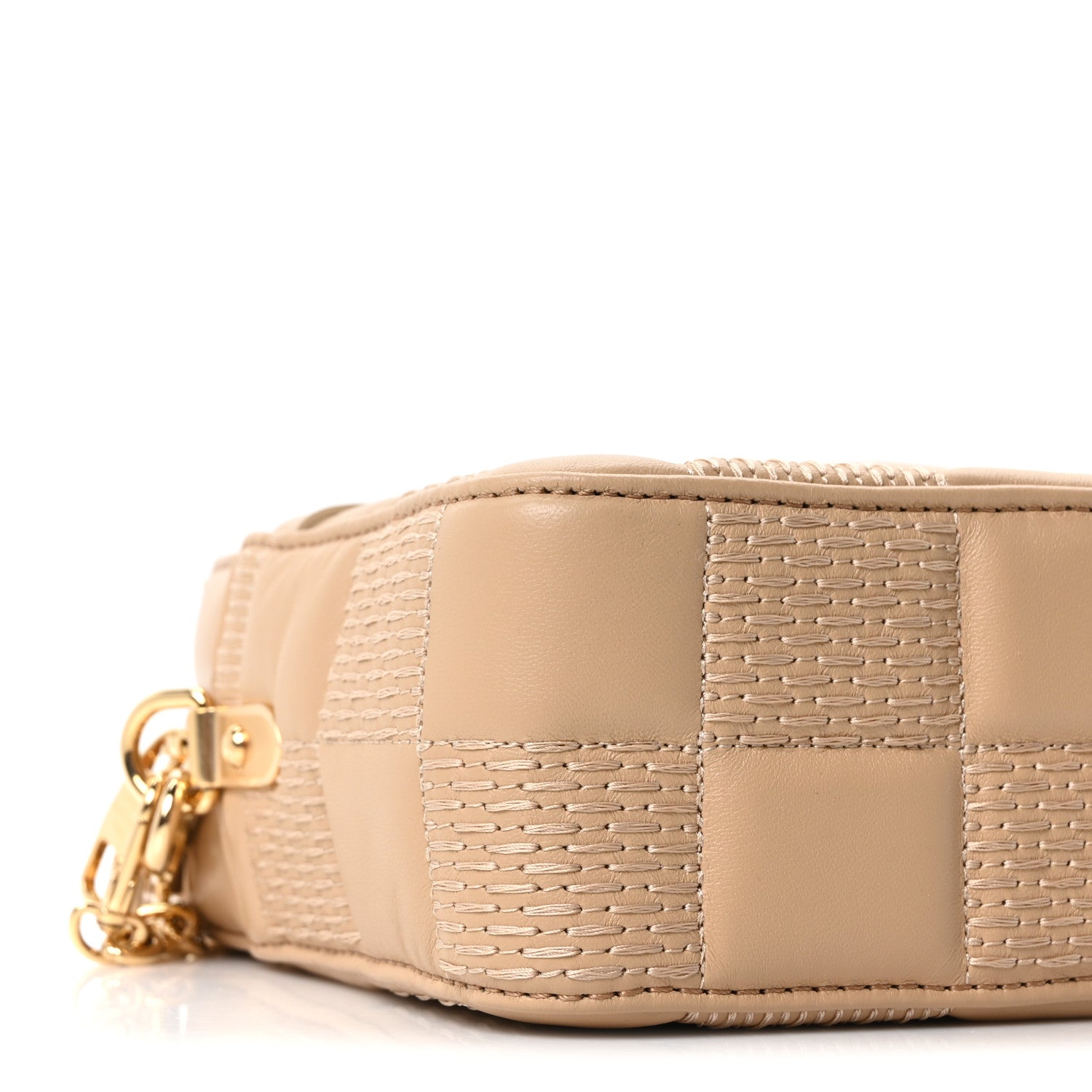 Louis Vuitton Lambskin Damier Quilt Troca MM Cashmere Beige 7 of 9