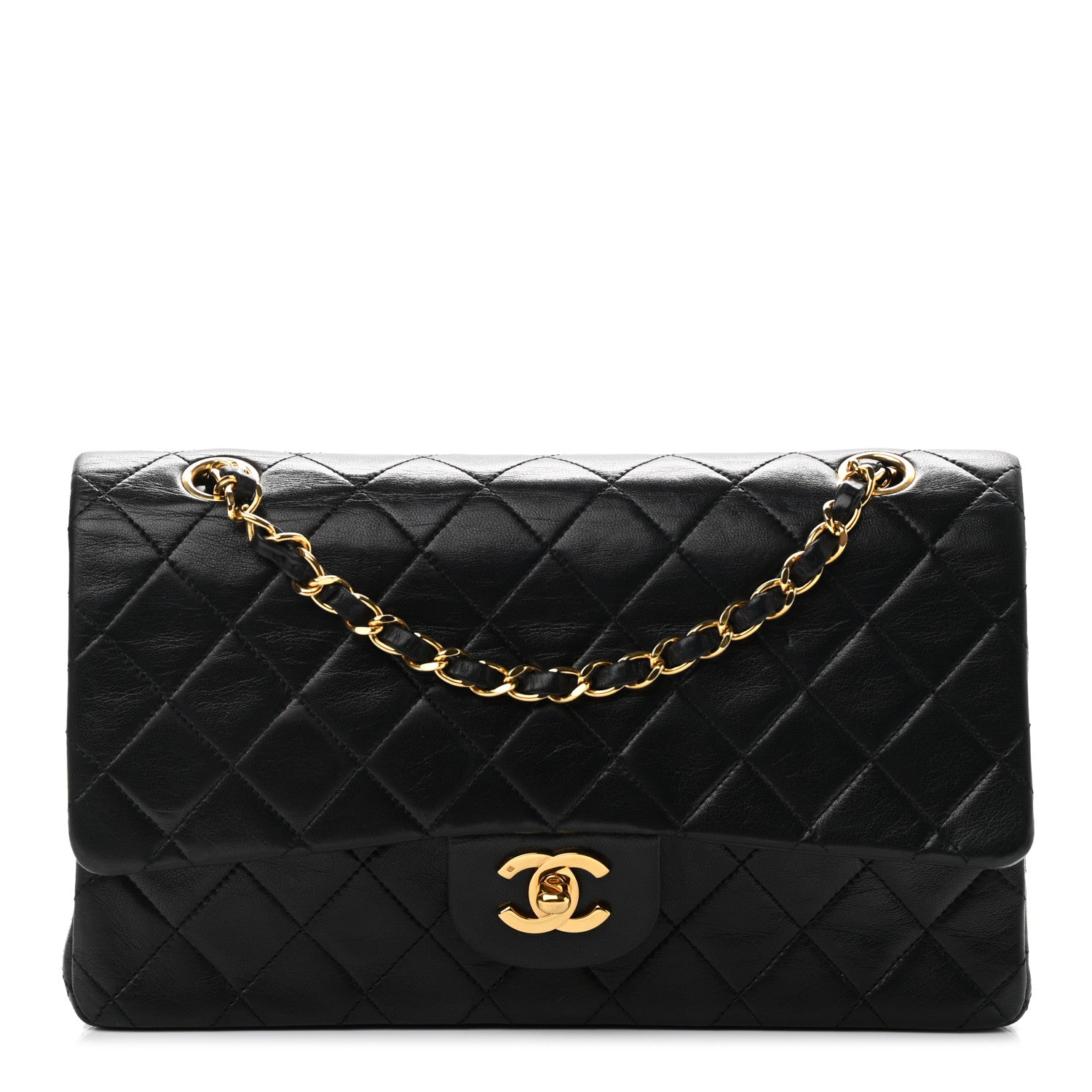 Chanel Lambskin Quilted Medium Double Flap Black 1 of 11