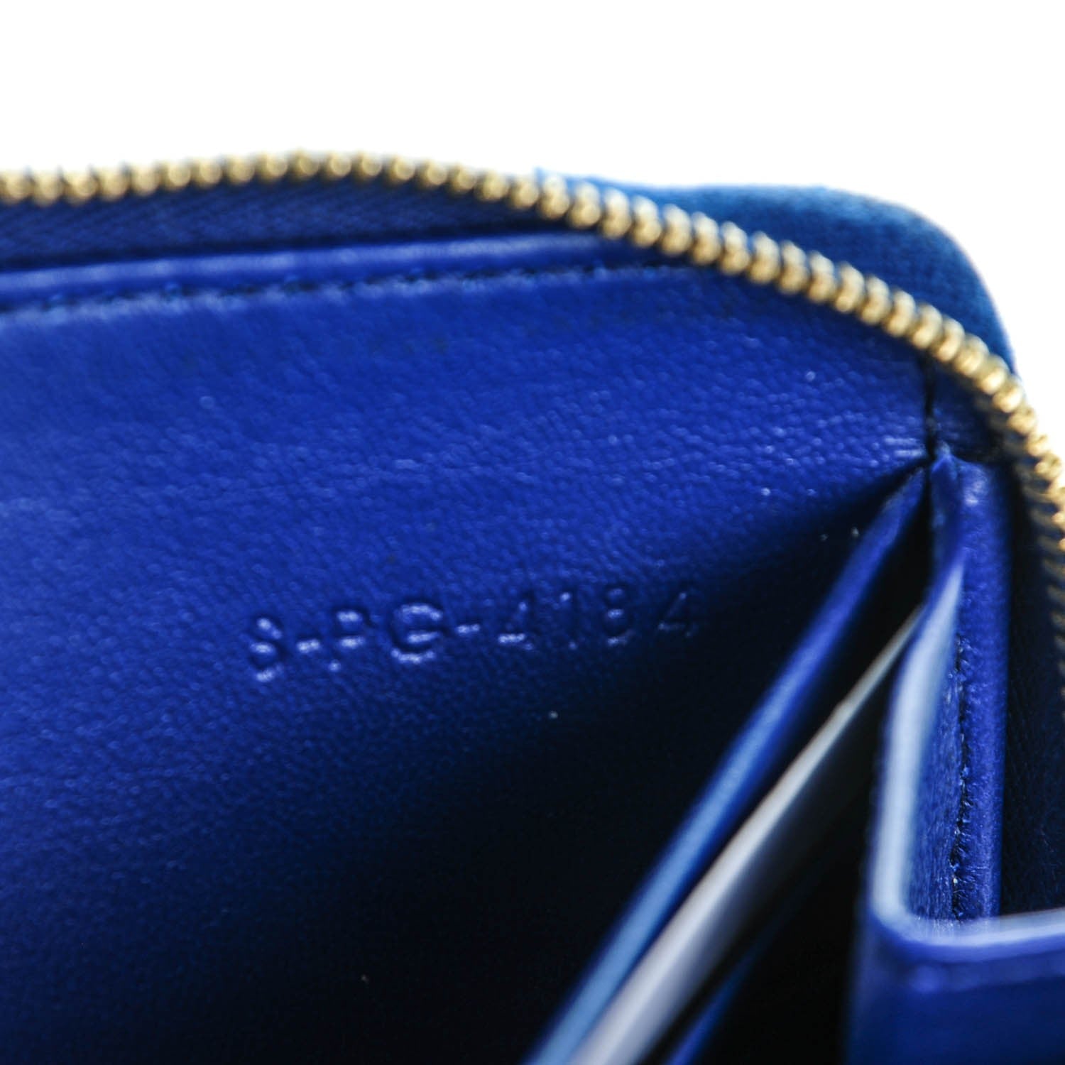 Celine Lambskin Large Zip Around Multifunction Wallet Indigo Beige 6 of 7