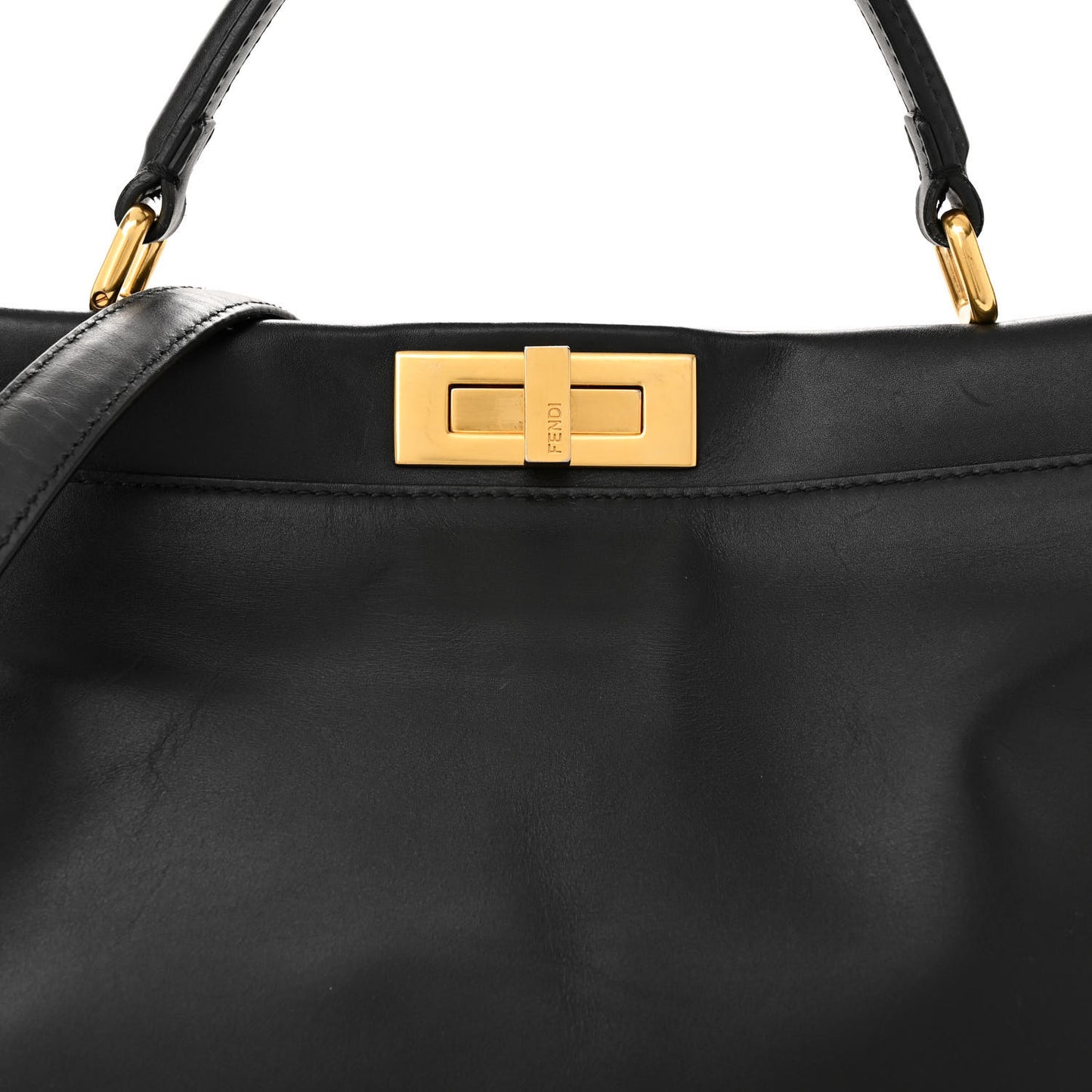 Vitello Morgan Shiny Nappa Medium Peekaboo Iconic Satchel Black Ciliegia