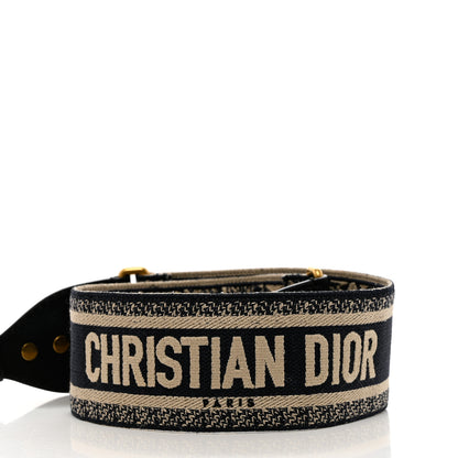 Christian Dior Canvas Embroidered Shoulder Strap Black 3 of 5