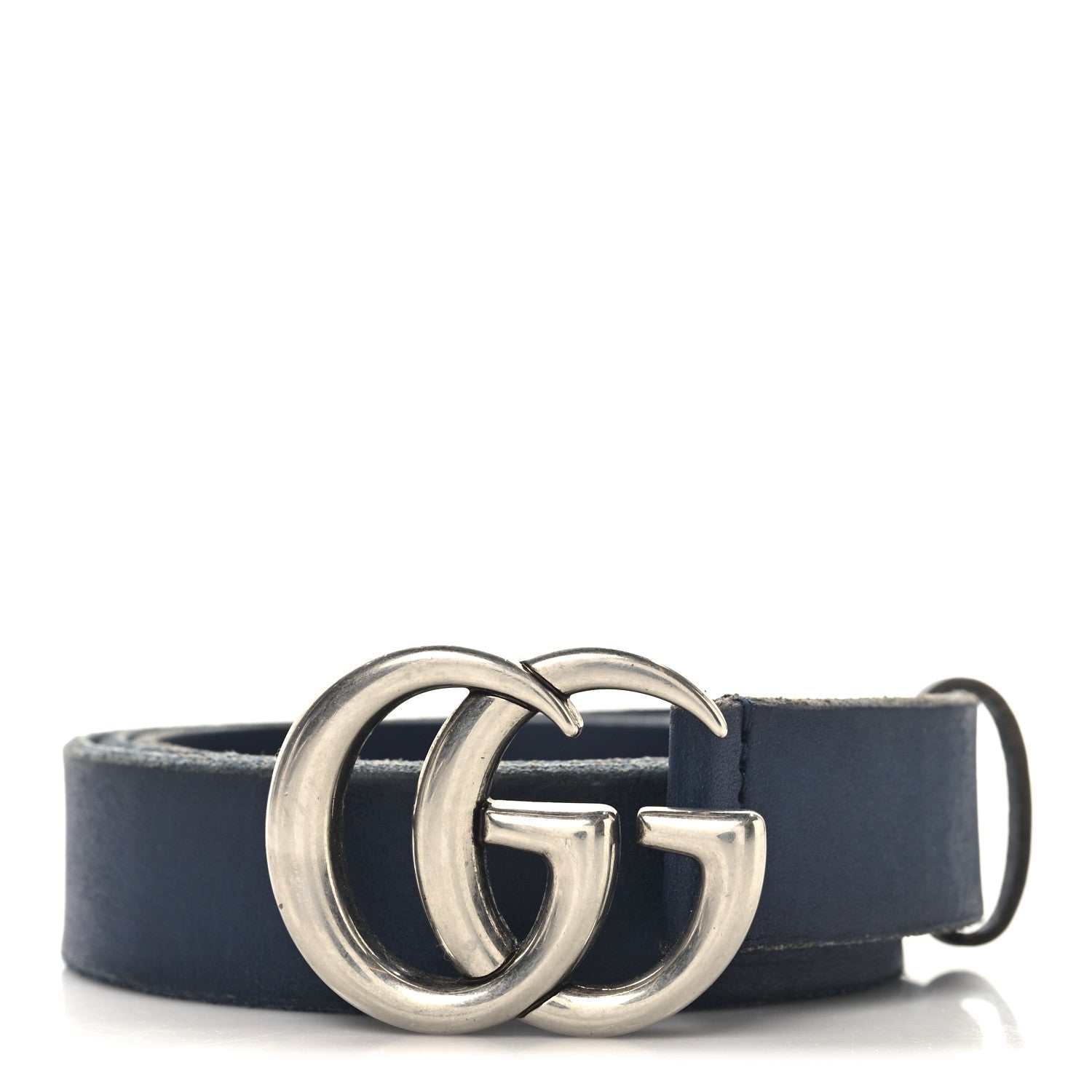 Gucci Cuoio Toscano Nickel Double G 30mm Belt 75 30 Blue 1 of 5
