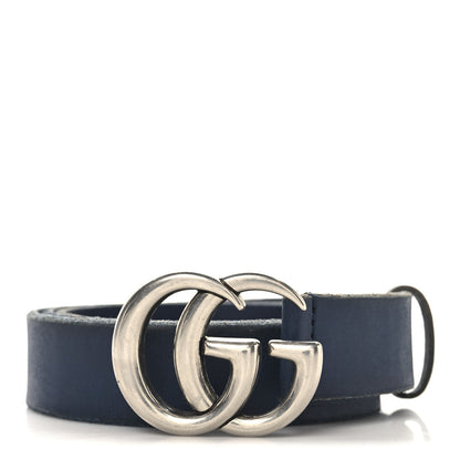 Gucci Cuoio Toscano Nickel Double G 30mm Belt 75 30 Blue 1 of 5