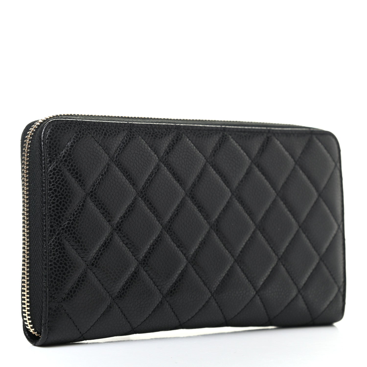 Chanel Caviar Quilted Large Gusset Zip Around Wallet Black 3 of 8