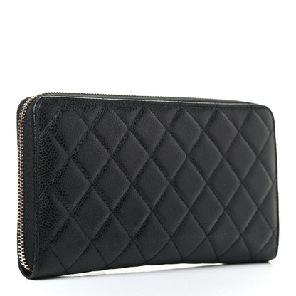 Chanel Caviar Quilted Large Gusset Zip Around Wallet Black 3 of 8