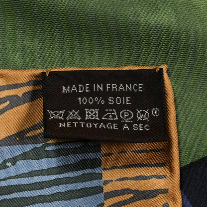Hermes Silk Cavalier En Formes Scarf 90 Bleu Nuit Jaune De Naples 2 of 5