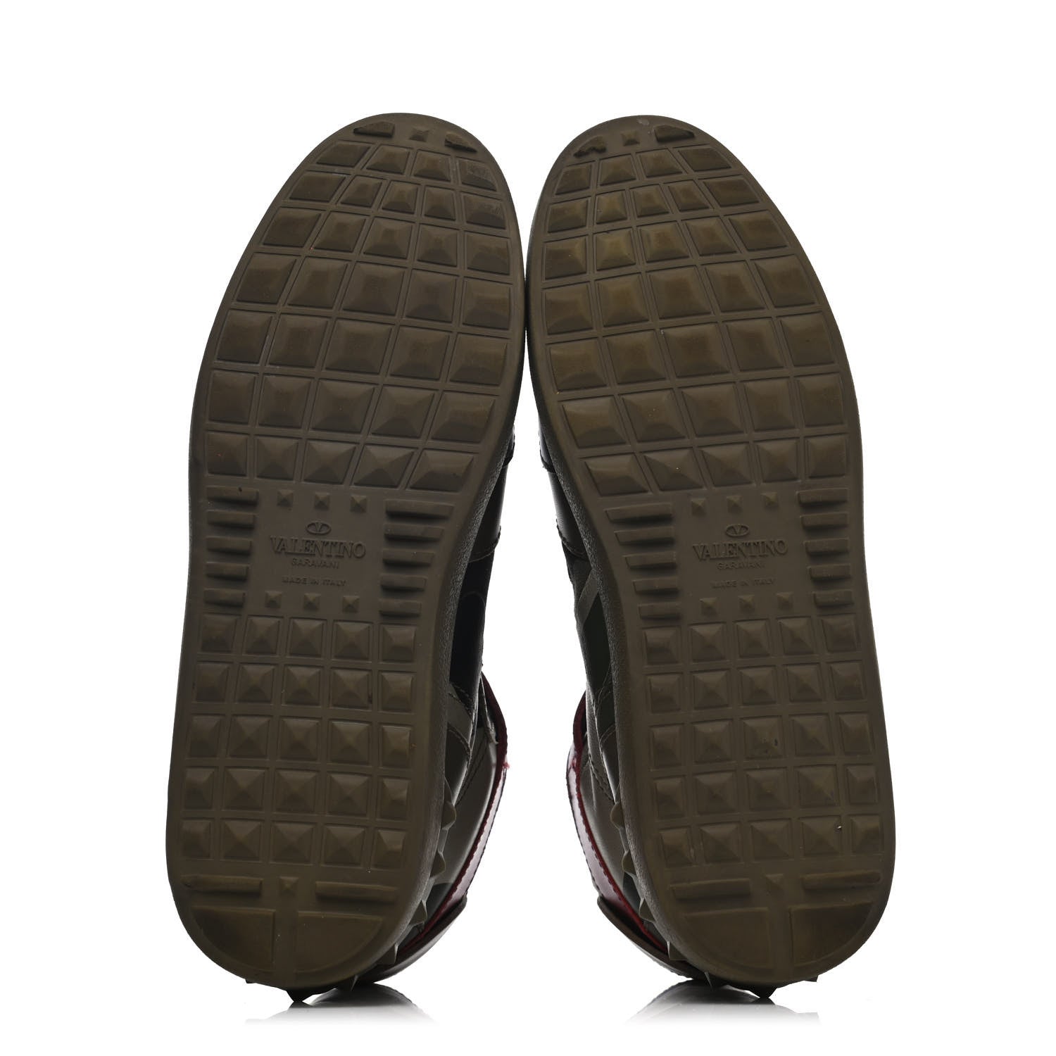 Valentino Garavani Calfskin Canvas Camouflage Rockstud Rock Be Sneakers 40 Olive 4 of 4