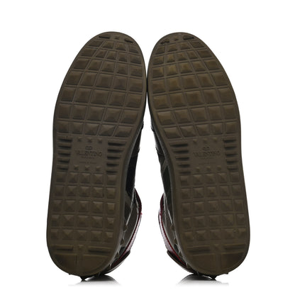 Valentino Garavani Calfskin Canvas Camouflage Rockstud Rock Be Sneakers 40 Olive 4 of 4